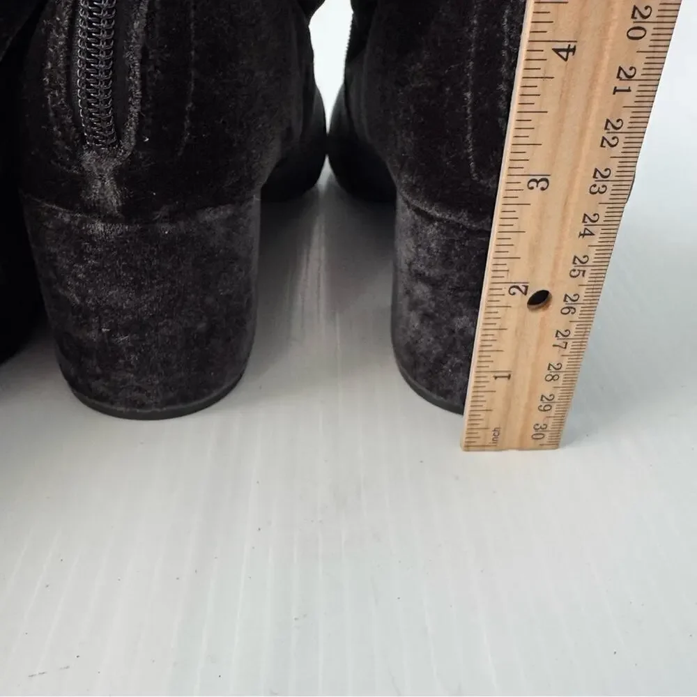 MNG by Mango black velvet over the knee heeled boots size 7.5 / 38